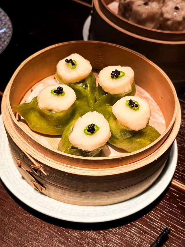 Scallop Dumplings, Spinach, Prawn, Caviar