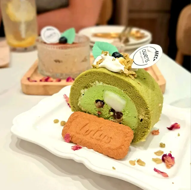 抹茶紅豆麻糬卷蛋