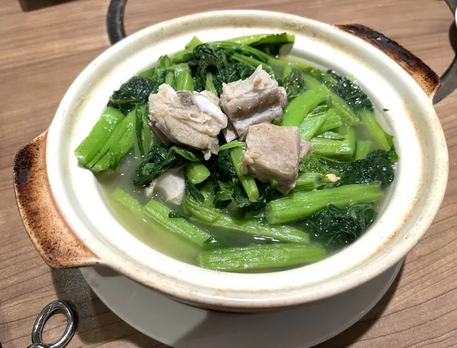潮式鹹排骨春菜煲