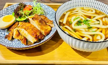 日式照烧鸡扒. 配赞岐汤乌冬