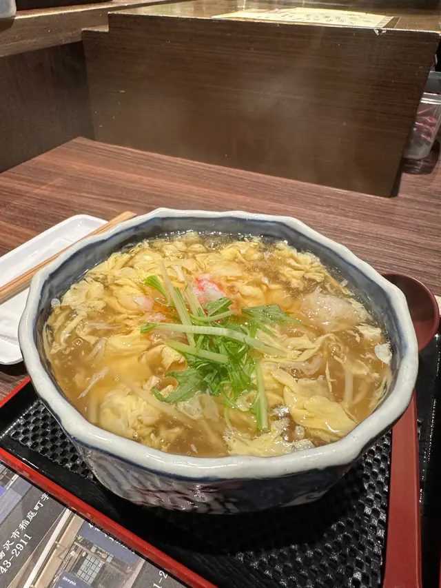 滑蛋松叶蟹肉汤乌冬