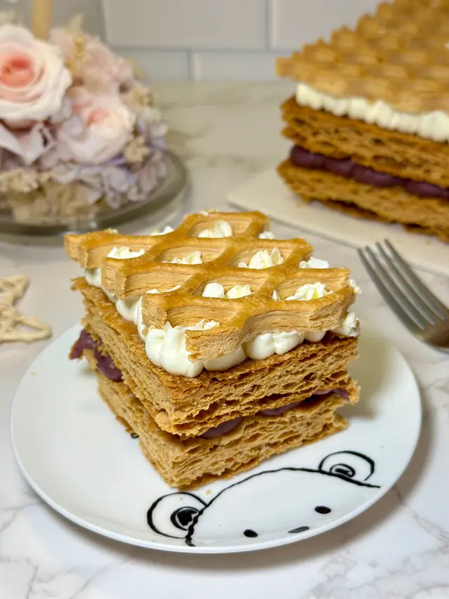 『 藍莓軟芝士 』 網格拿破崙