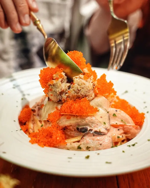 明太子蟹肉扁意粉