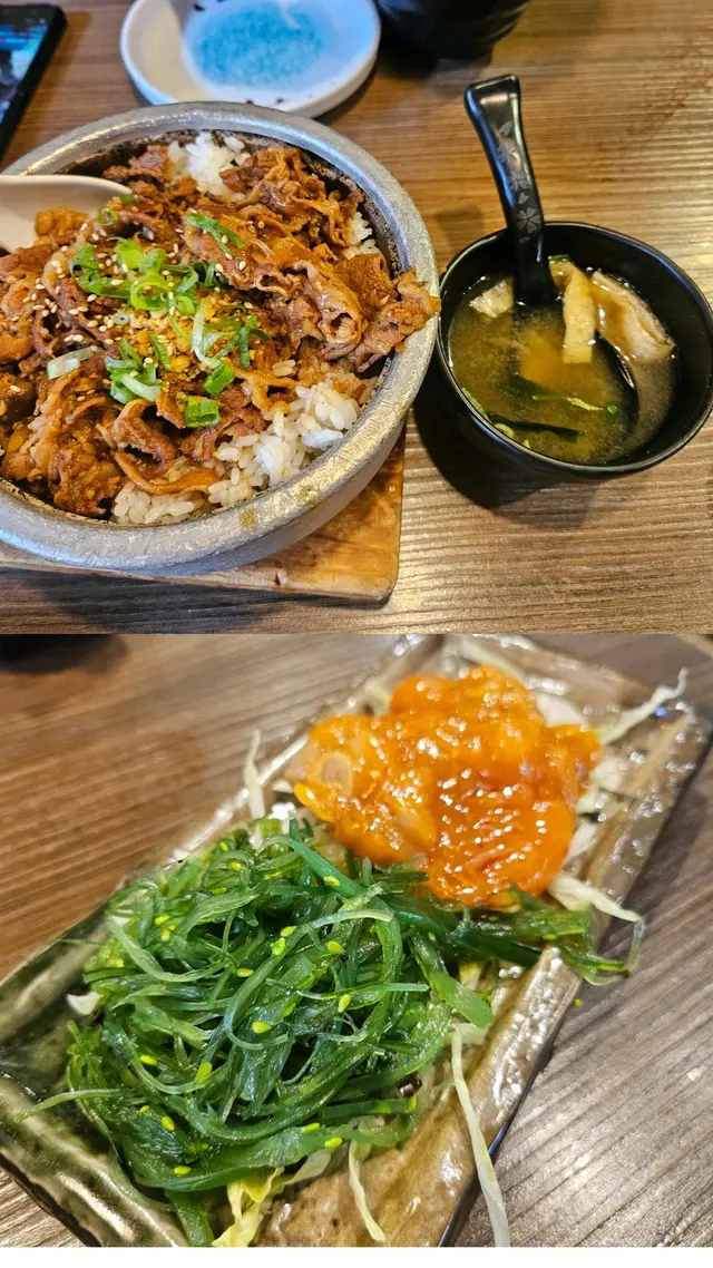 石鍋香蒜牛肉飯及和風珍味拼盤