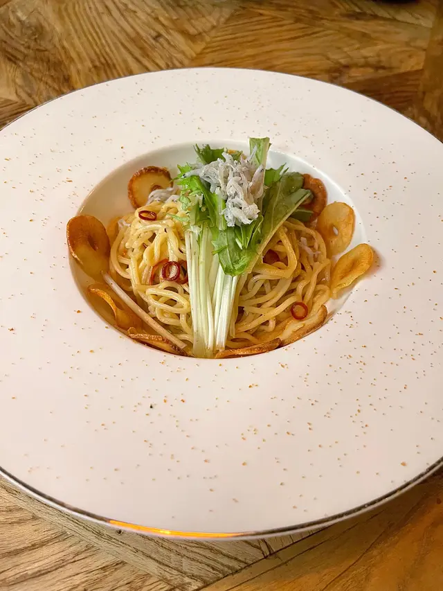 Linguine Aglio Olio with Whitebait