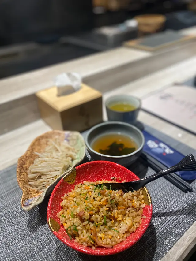 鐵板炒飯，炒雜菜，湯