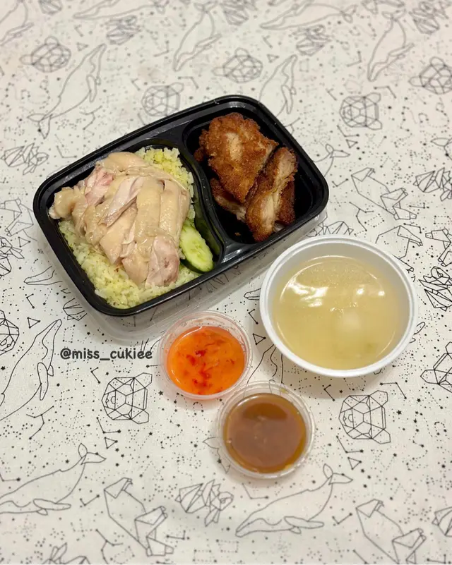 海南雞炸雞雙拼飯