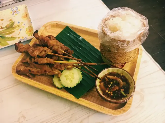 翟道翟豬肉串配糯米飯