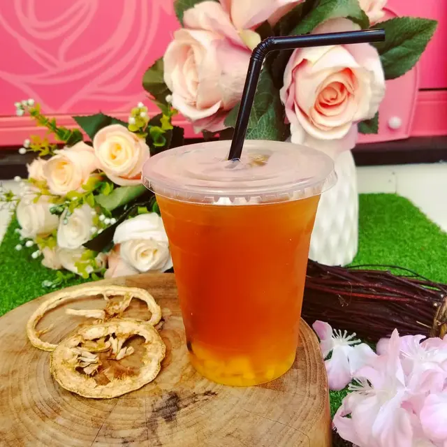 水蜜桃粒粒甜果茶