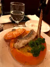 石斑魚柳配原隻南瓜芝士意大利飯