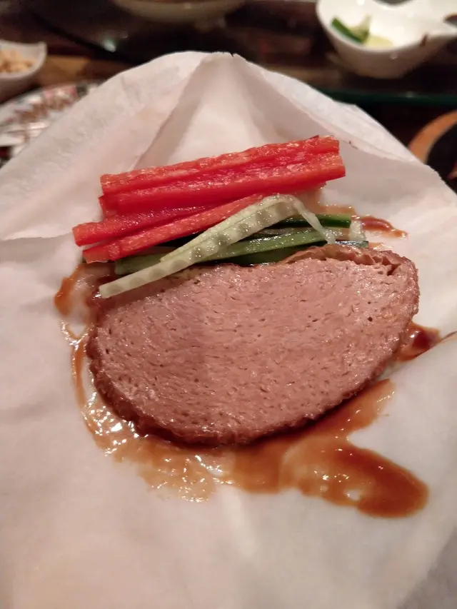 香煎素鴨片跟烤餅