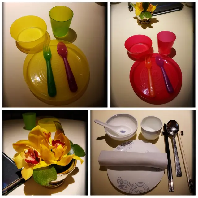 大人版及小童版嘅齊備餐具