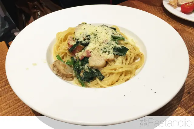 芝士煙肉帶子忌廉意粉