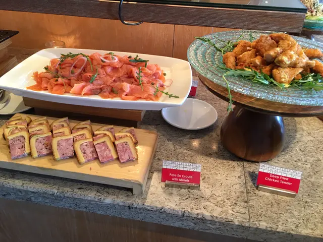 Deep Fried chicken tender, Pate en Croute with Morels, Smoked Salmon