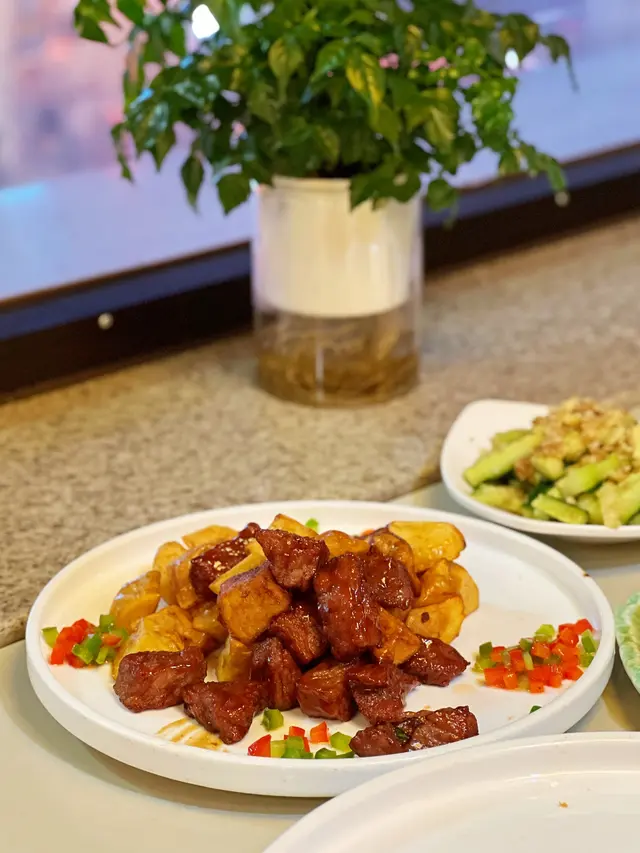 蜂蜜燒汁牛仔粒