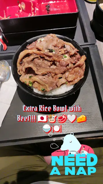 Extra Rice Bowl with Beef!!! 🇯🇵🐮🥩🤍🧀🍚🍽️