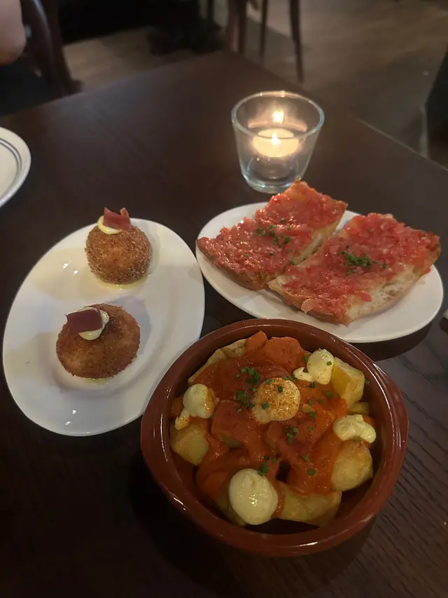 Pan Con Tomate, Iberico Ham Croquetas, Patata Bravas