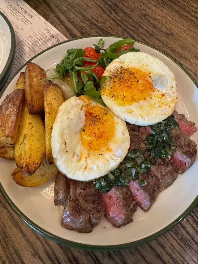 brunch steak with eggs