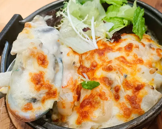雙重芝士焗海鮮飯