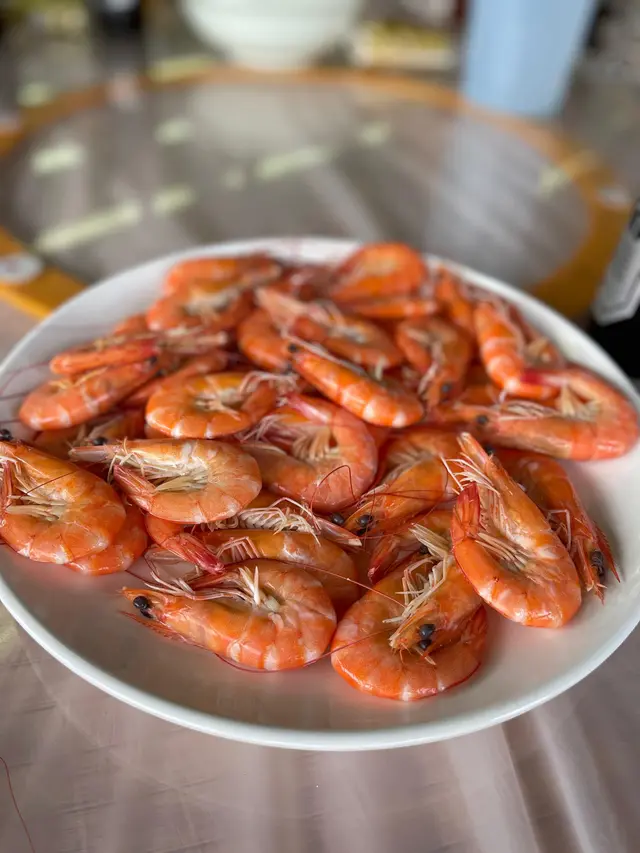 白灼生海蝦