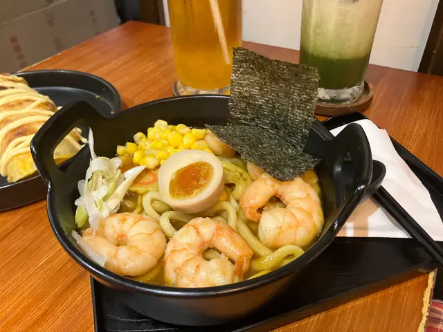 香煎虎蝦咖哩湯烏龍麵