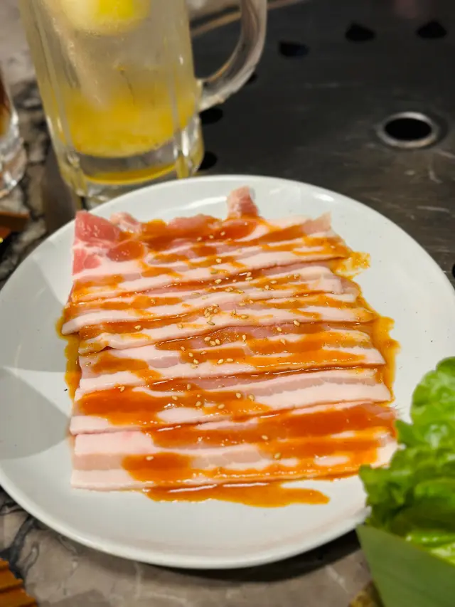 韓辣醬西班牙黑毛豚腩片薄切