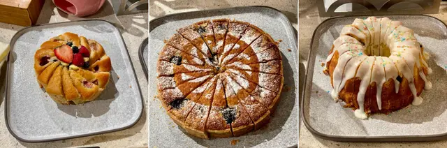 什莓牛油蛋糕, 西梅杏仁撻和圓環蛋糕