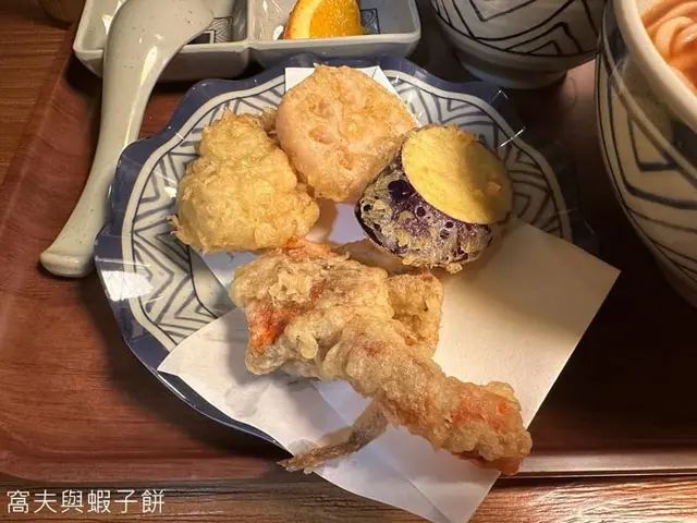 自選天婦羅:軟殼蟹、廣島蠔、蓮藕和茄子