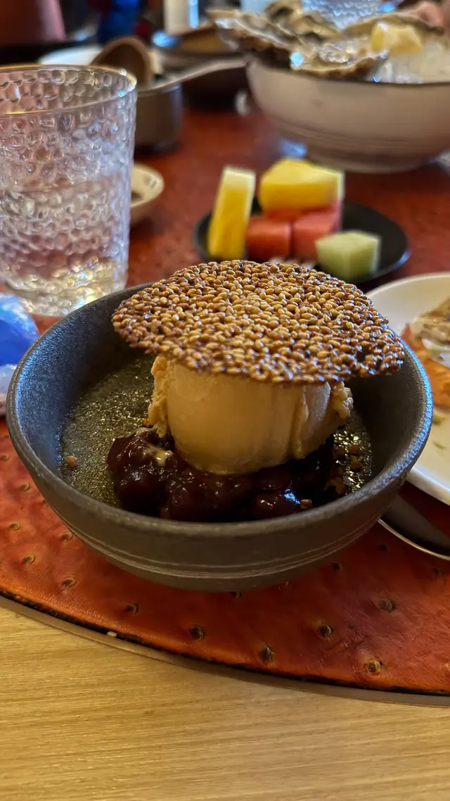 Black sesame crème brülée