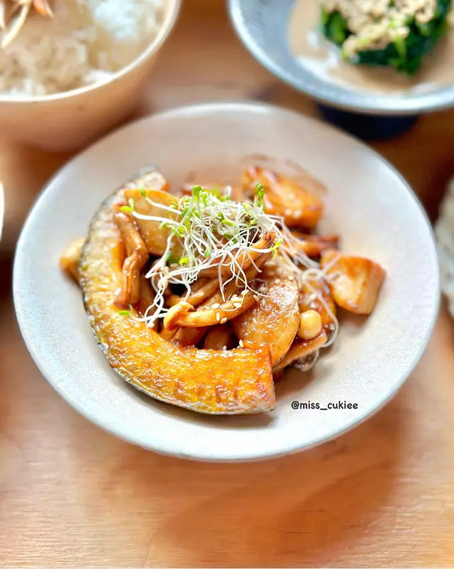 味噌南瓜炒野菌