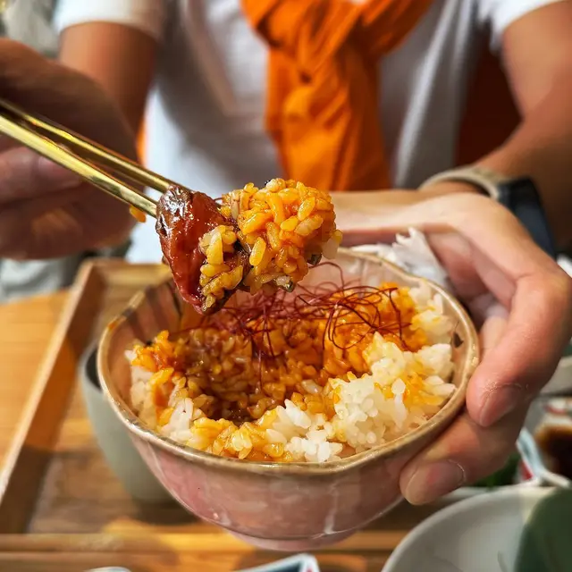 慢煮安格斯牛柳飯 + 明太子玉子+蘭王蛋