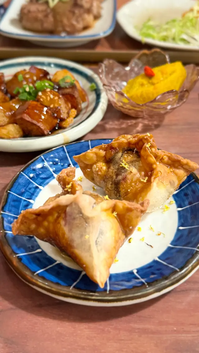 炸紫薯餃子配櫻花蜜