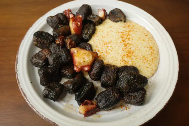 Crispy Black  Gnocchi  w/  Octopus