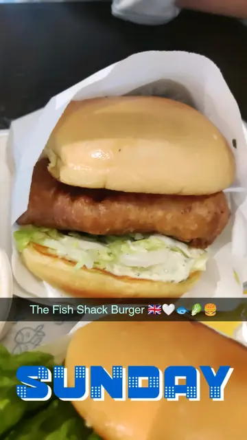 The Fish Shack Burger 🇬🇧🤍🐟🥬🍔