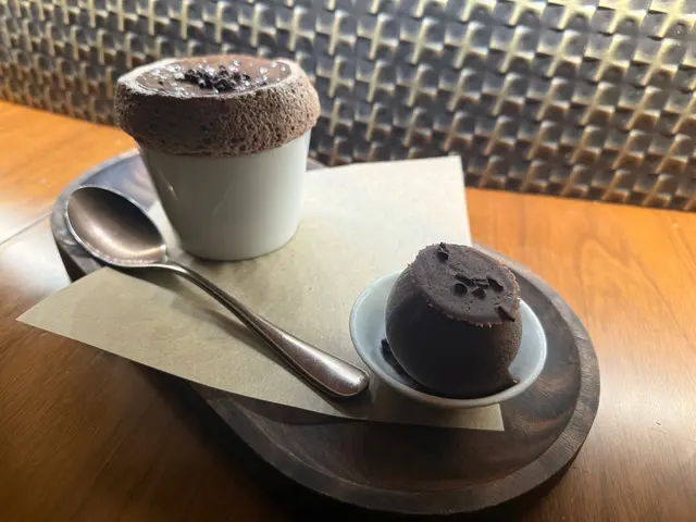 Abinao Chocolate Soufflé with Cacao Sorbet
