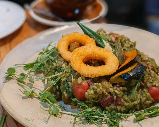 十一種蔬菜魷魚圈青醬意大利飯