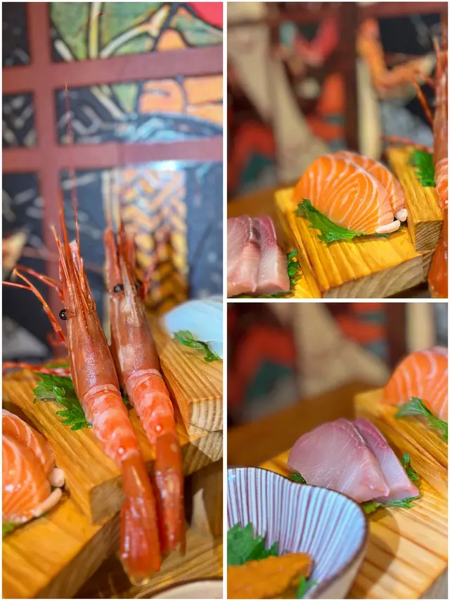 牡丹蝦 三文魚 油甘魚