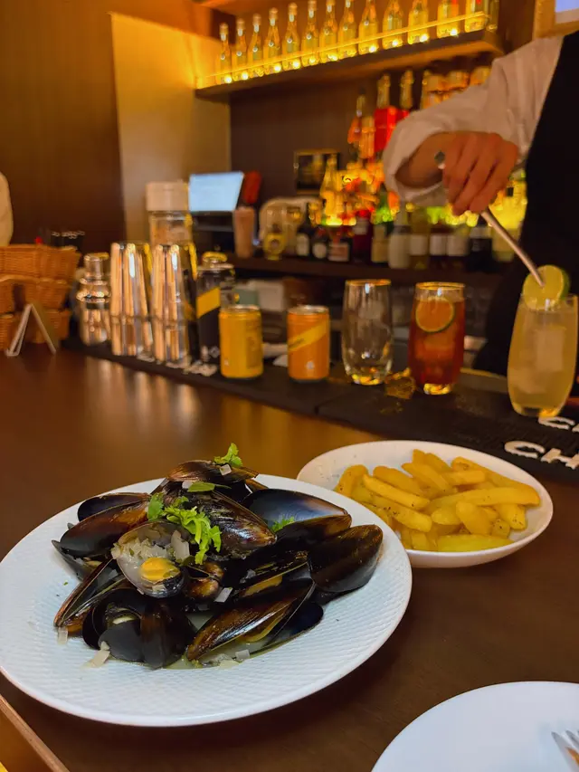 評分💖💖💖💖 🪄CHOYA冰熟梅酒煮藍青口配薯條