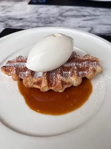 Croffle With Salted Caramel & Normandy Milk Ice Cream