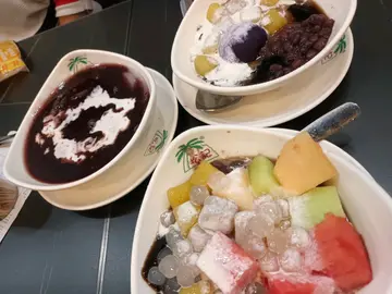 雜果仙草涷，紫芋泥仙草涷，海底椰紫米露