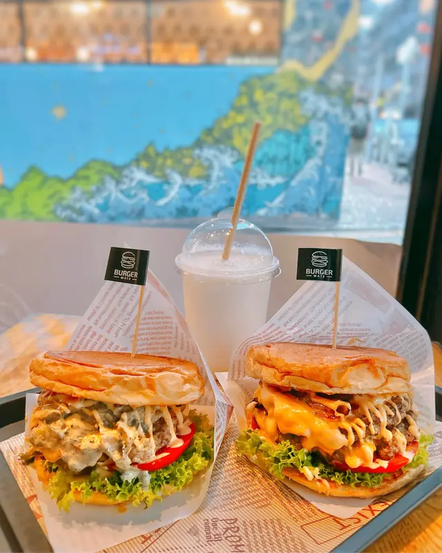 黑松露蘑菇安格斯牛漢堡、雙層安格斯牛芝士漢堡