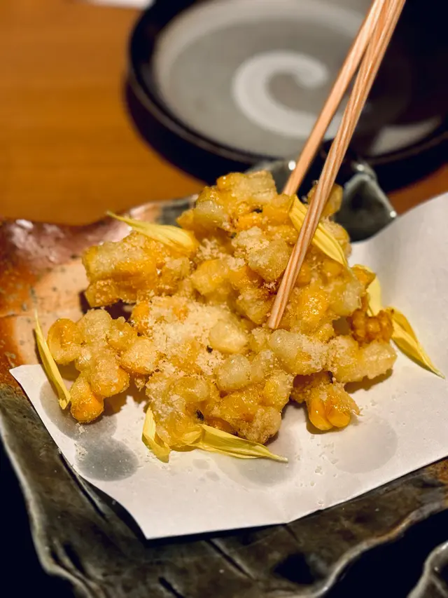 櫻花蝦粟米天婦羅 