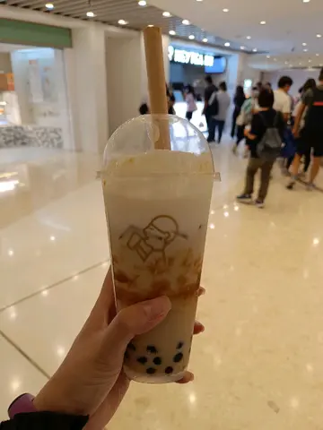 烤黑糖波波牛乳茶