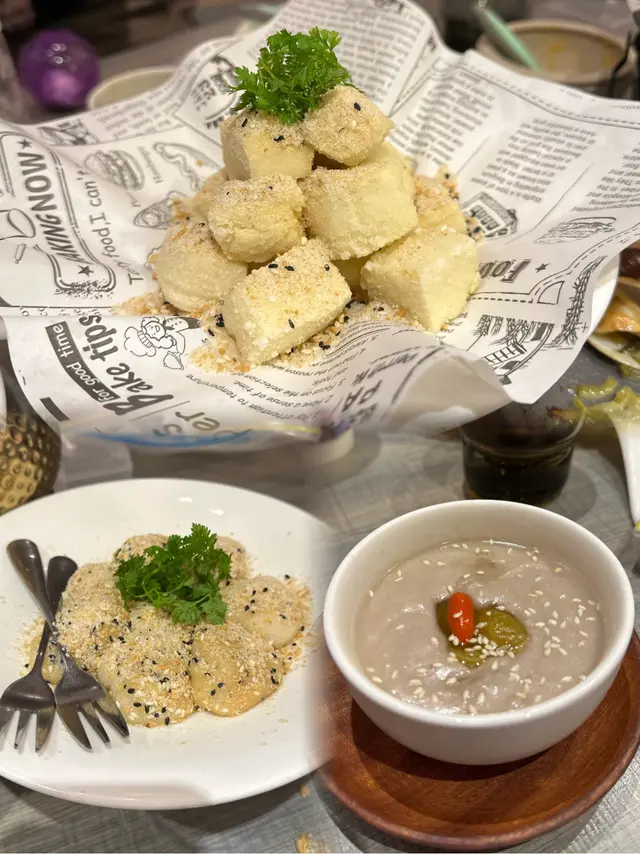 伍仁豆腐  +  潮汕落湯錢  +  伍仁豆腐