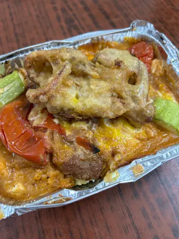 龍蝦汁天婦羅軟殼蟹豬扒焗飯