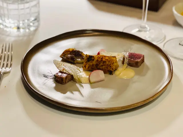 Thon au Fenouil | Yellowfin Tuna Duo | Fennel | Black Olive Socca | Tonnato Sauce