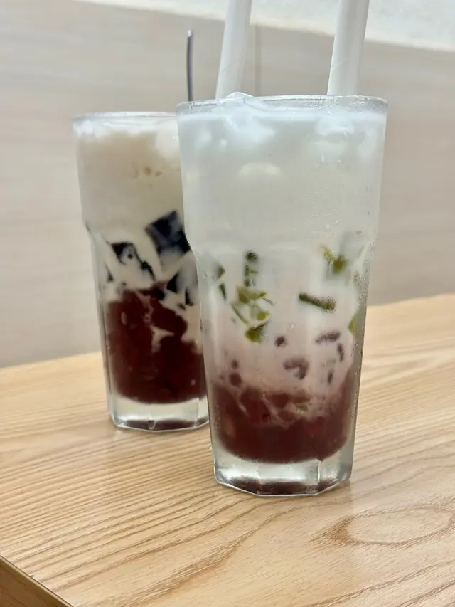 椰汁涼粉紅豆冰