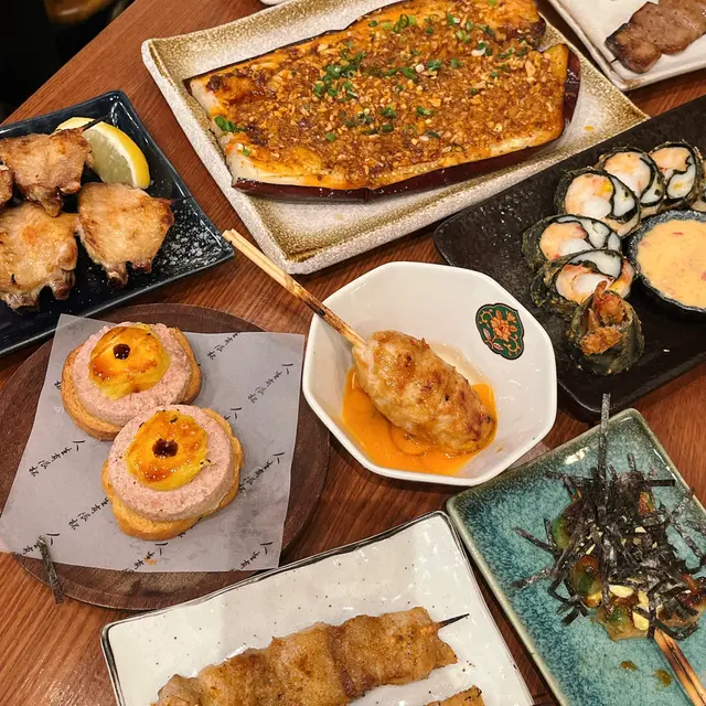 鹽燒雞中翼|免治雞肉棒 配日本蛋|蒜蓉菜脯燒茄子