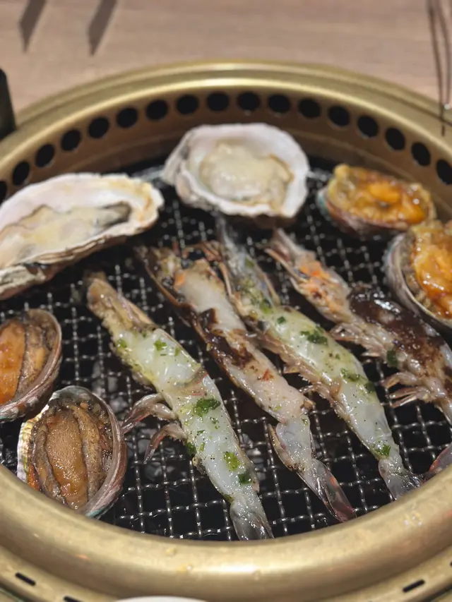 灸烤霸王蝦 (鹽蔥&黑蒜油)