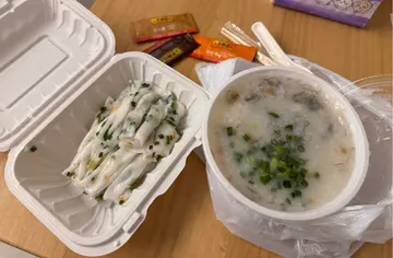 髮菜蠔豉粥 & 蝦米腸